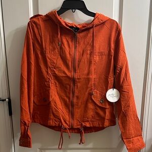 BNWT Women's Lightweight Hooded Utility Jacket in Orange